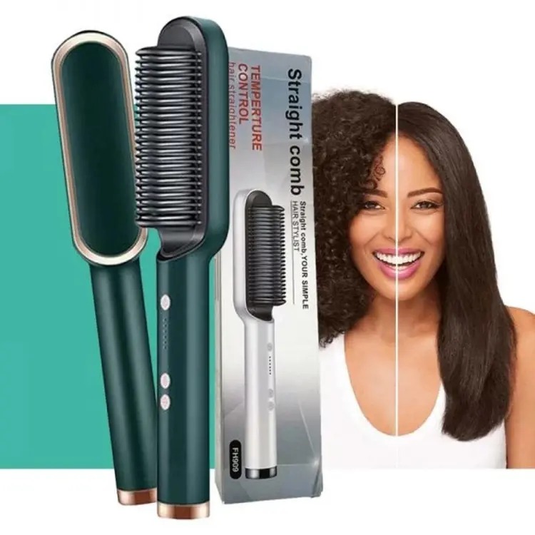 Hair Straightener Ceramic Heated Hair Brush