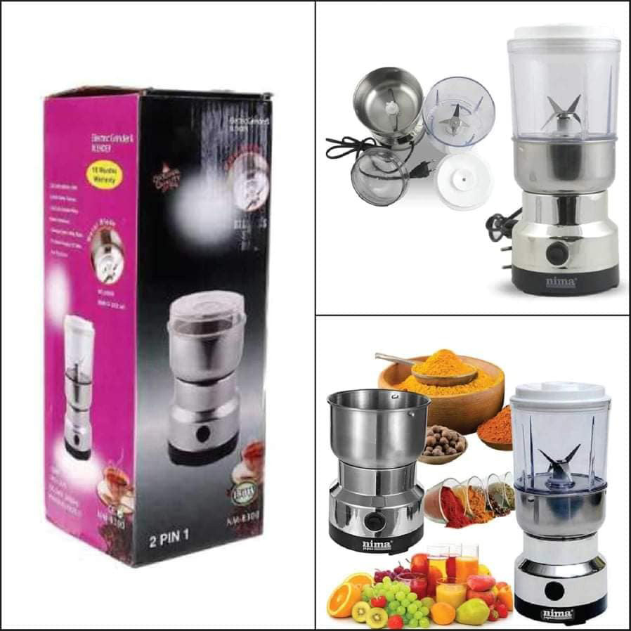 2 in 1 Nima ইলেকট্রিক স্পাইস গ্রাইন্ডার এবং ব্লেন্ডার পেয়াজ,রসুন,আদা সহ সকল প্রকার মসলা ব্লেন্ডার করা যাবে। খুব সহজে কালোজিরা, শুকনা মরিচ, জিরা, মেথি, সরিষা, গোলমরিচ, এলাচি, দারুচিনি সহ যেকোন ধরনের ডাল, বাদাম ইত্যাদি গুড়া বা পাউডার করা যাবে মাত্র কয়েক সেক