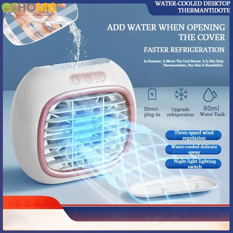 Spray Air Cooler Cooling USB Fan Conditioner With Colorful LED Portable Desk Room