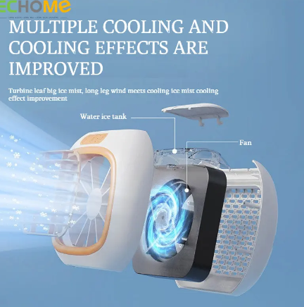 Spray Air Cooler Cooling USB Fan Conditioner With Colorful LED Portable Desk Room