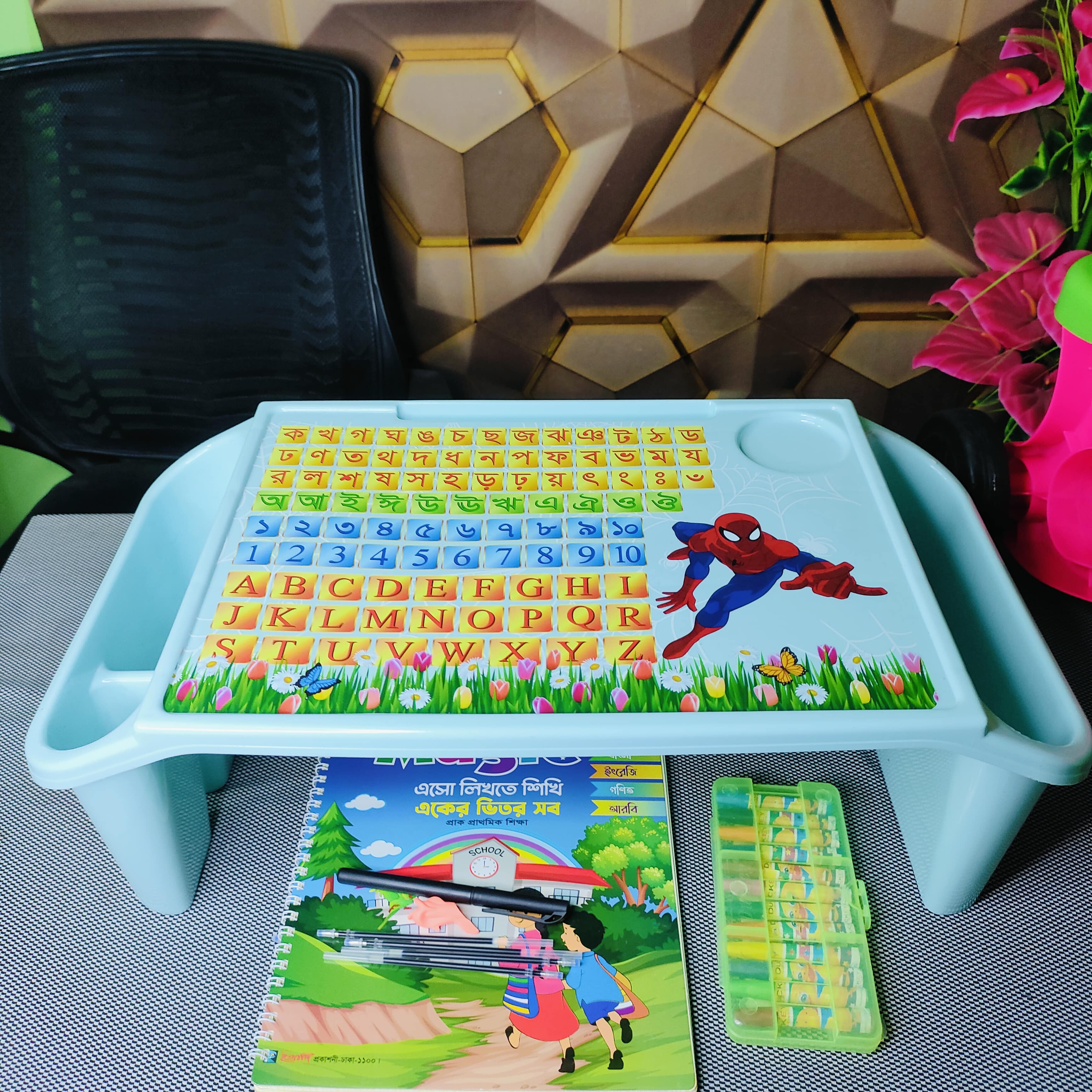 Baby Tricycle+Baby Table+Baby Magic Wrighting Book+12 Pcs Color Pancil