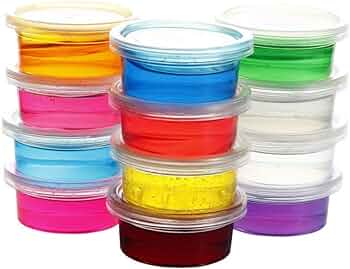 Box Of 6 Pcs Gel Clay Slime Set Bowls Play Dough For Kids 6 Colors